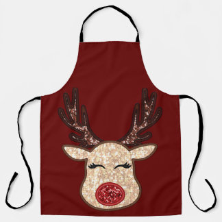 Holiday Sparkle/ Reindeer Boy and Girl Christmas  Apron