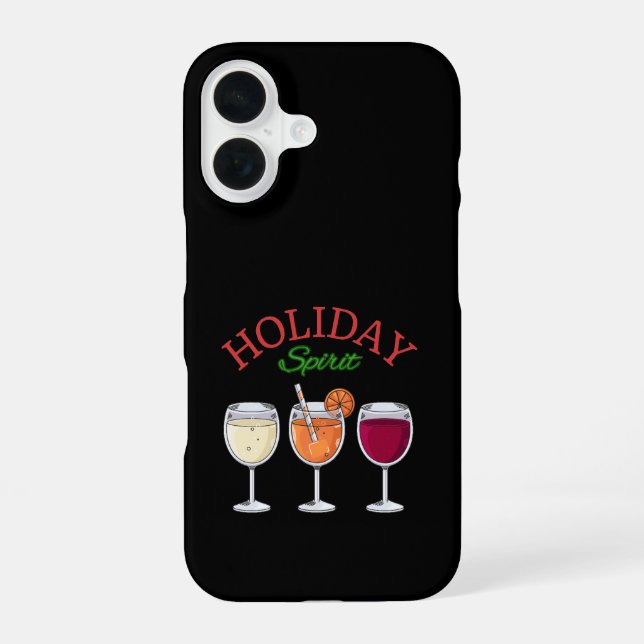 Holiday Spirit iPhone 16 Case (Back)