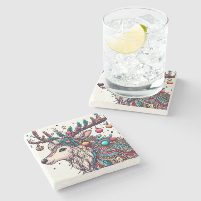 Holiday Spirit Stone Coaster (Side)