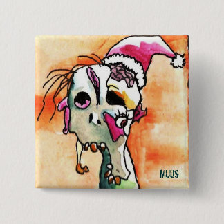 Holiday Spirit Zombie 2 Inch Square Button