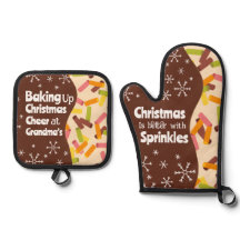 Holiday Sprinkle Cookie Pot holder & Oven Mitt Set