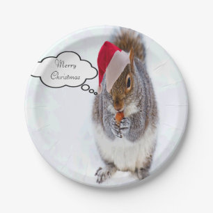 Holiday Squirrel Paper Plate