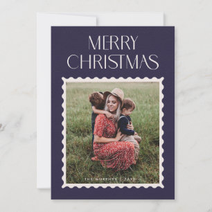Holiday Stamp Photo Card - Navy