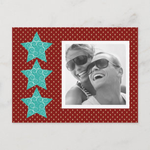 Holiday Stars Photo Postcard {red}