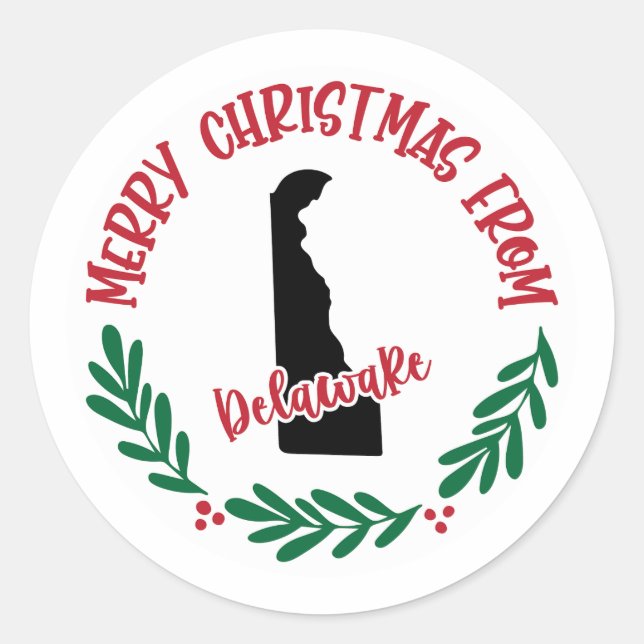 Holiday Sticker from Delaware (Front)