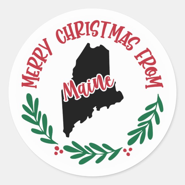 Holiday Sticker from Maine (Front)