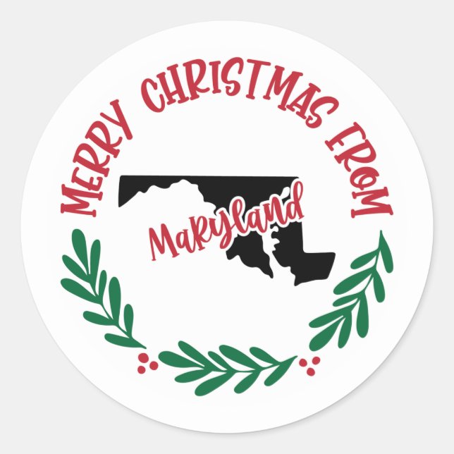 Holiday Sticker from Maryland (Front)