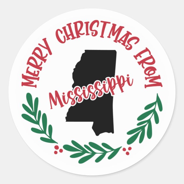Holiday Sticker from Mississippi (Front)