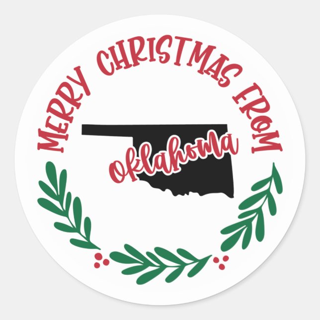 Holiday Sticker from Oklahoma (Front)