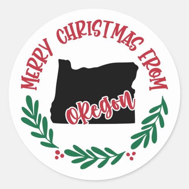 Holiday Sticker from Oregon (Front)