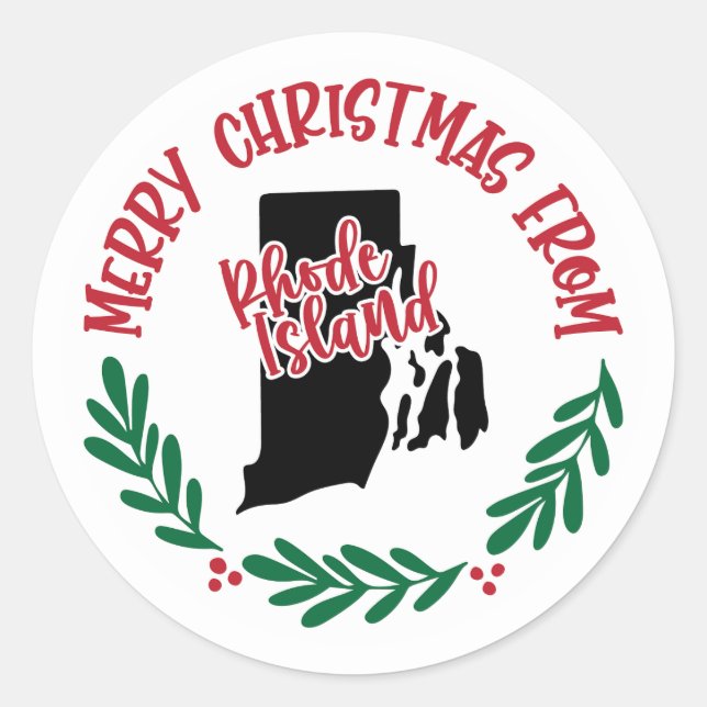 Holiday Sticker from Rhode Island (Front)