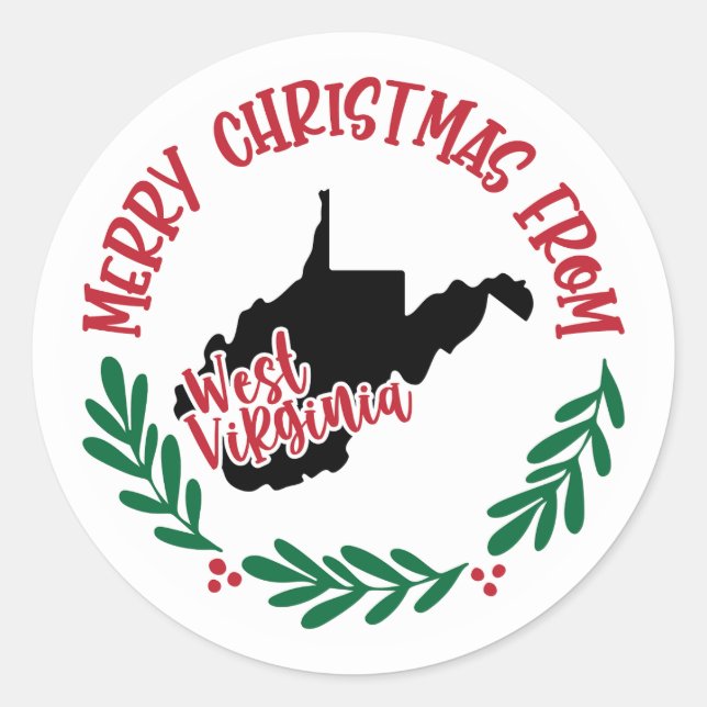 Holiday Sticker from West Virginia (Front)