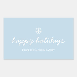 Holiday Sticker - happy holidays blue