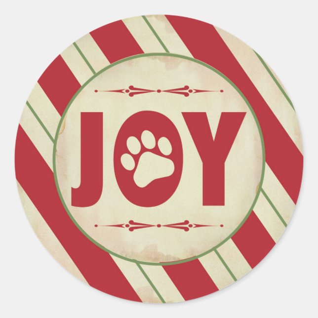 Holiday Sticker - Red and Green Stripes (Front)