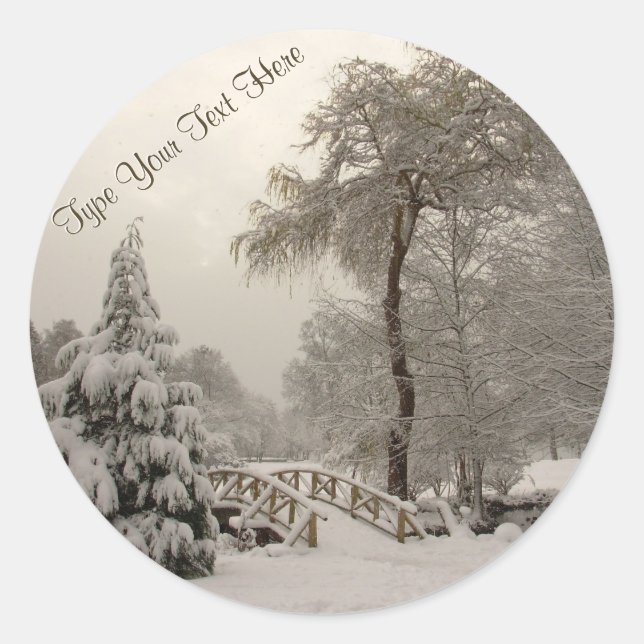 Holiday Stickers Custom Winter Bridge Sticker (Front)