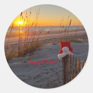 Holiday stickers of beach scene Amelia Island