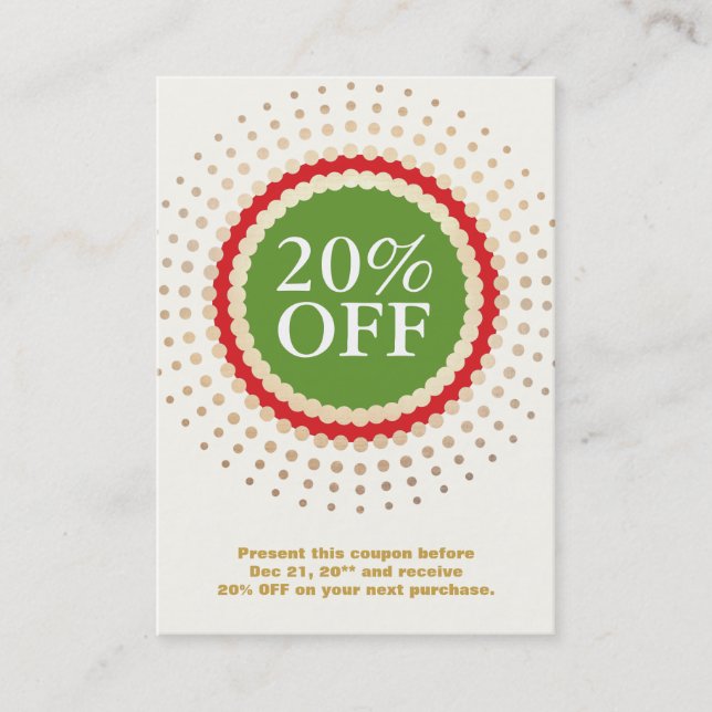 Holiday Store Customer Coupon (Front)