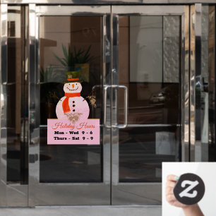 Holiday Store Hour Window Sign