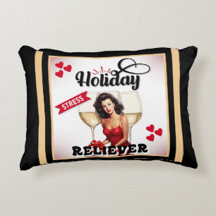 Holiday Stress Reliever Pinup Accent Pillow
