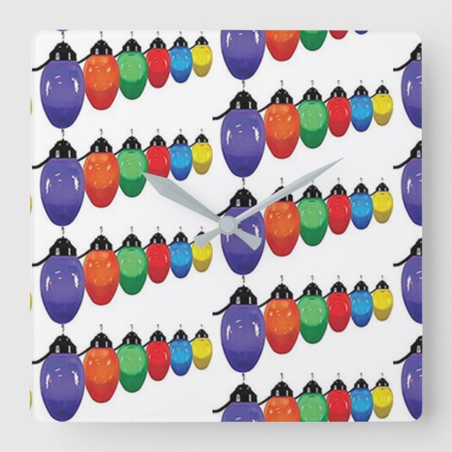 "HOLIDAY STRING OF LIGHTS" CHRISTMAS CLOCK (Front)