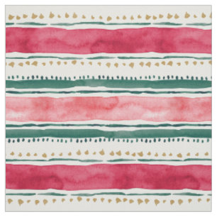 HOLIDAY STRIPES Boho Christmas Geo Fabric