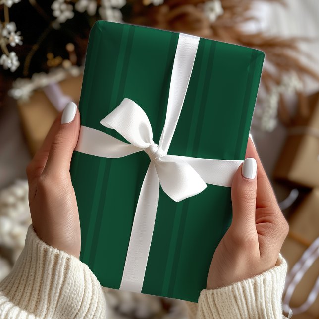 Holiday Stripes Green  Wrapping Paper (Creator Uploaded)