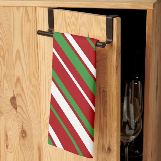 Holiday Stripes Kitchen Towels (Thirds Fold)