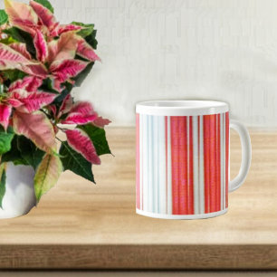 Holiday Stripes Large Coffee Mug