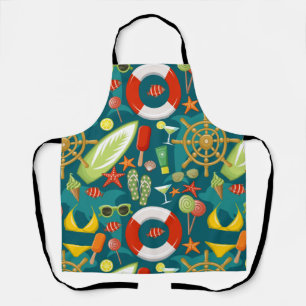 Holiday summer party beach pattern     apron