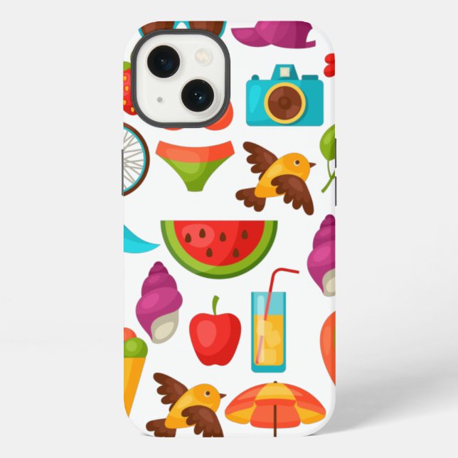 Holiday summer party beach pattern cute      iPhone case (Back)