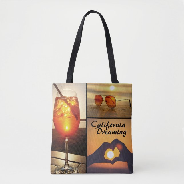 Holiday Sunset Photo Collage Tote Bag (Front)