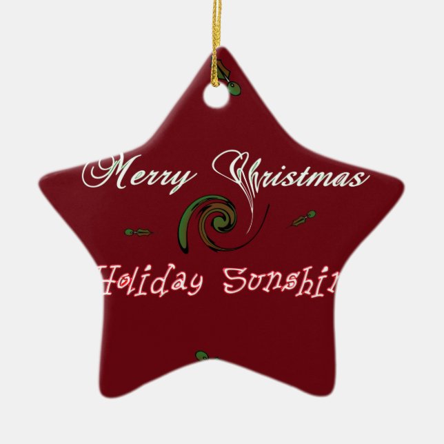 Holiday Sunshine Collection Ceramic Ornament (Front)