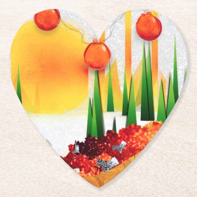 HOLIDAY SUNSHINE WITHIN THE PINES :) PAPER COASTER (Front)