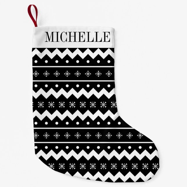 Holiday Sweater Pattern Christmas Stocking (Front)
