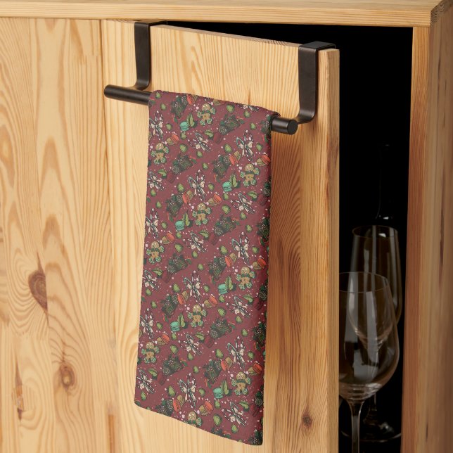 Holiday Sweets- Peppermint (Color) Kitchen Towel (Thirds Fold)