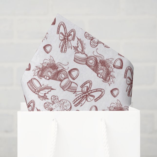 Holiday Sweets- Peppermint (Sheer) Tissue Paper (Gift Bag)