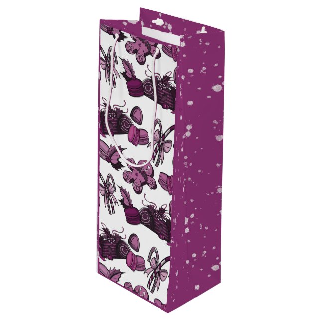 Holiday Sweets- Sugar Plum (Solid) Wine Gift Bag (Front Angled)