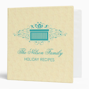 Holiday Swirls Present Binder (1.5 inch), Aqua