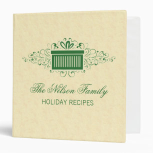 Holiday Swirls Present Binder (1.5 inch), Green
