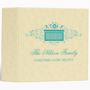 Holiday Swirls Present Binder (2 inch), Aqua