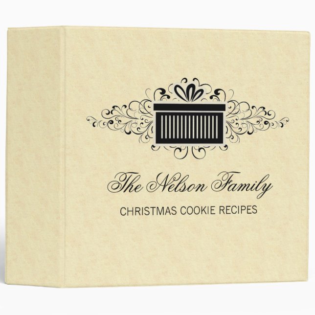 Holiday Swirls Present Binder (2 inch), Black (Front/Spine)