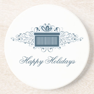Holiday Swirls Present Coaster, Blue Coaster