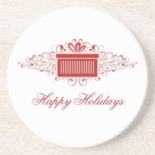 Holiday Swirls Present Coaster, Red Coaster