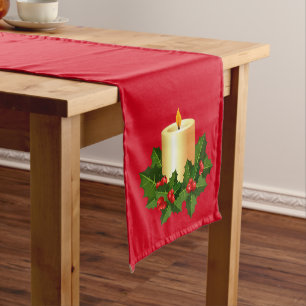 Holiday Table Runner-Candles Long Table Runner