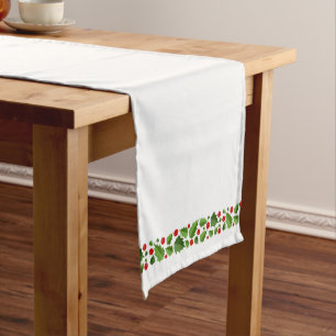 Holiday Table Runner-Holly Garland Short Table Run Runner