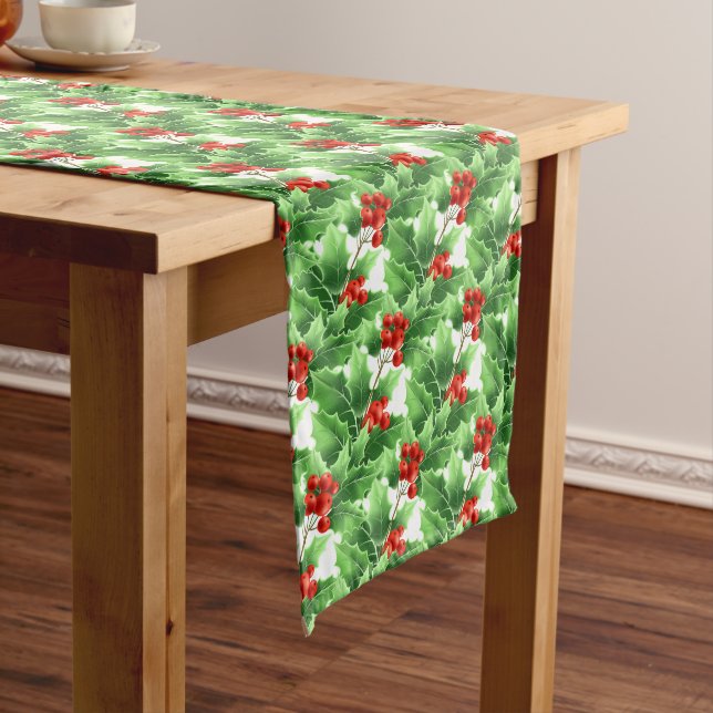 Holiday Table Runner-Holly  Long Table Runner (In Situ)