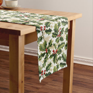 Holiday Table Runner-Holly    Long Table Runner