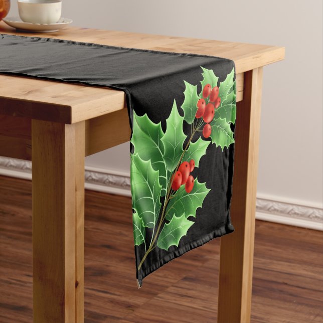 Holiday Table Runner-Holly Long Table Runner (In Situ)