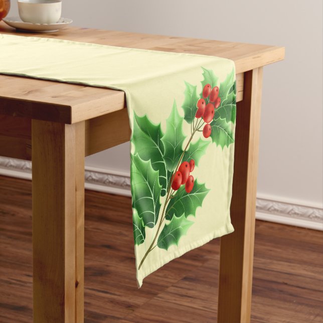 Holiday Table Runner-Holly Long Table Runner (In Situ)