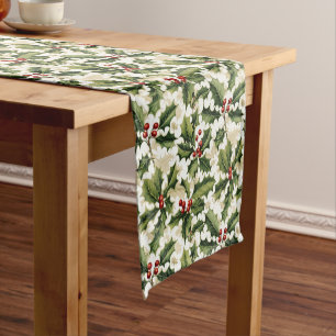 Holiday Table Runner-Holly Short Table Runner